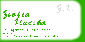 zsofia klucska business card